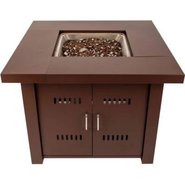 Dyna-Glo Pleasant Hearth Avalon Gas Fire Pit Table With Lid 40000 BTU - Mocha OFG900T